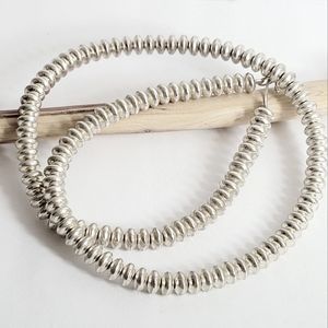 Navajo Sterling Silver Pearl Beads Necklace 22"